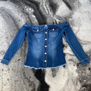 Off the shoulder sexy jean top